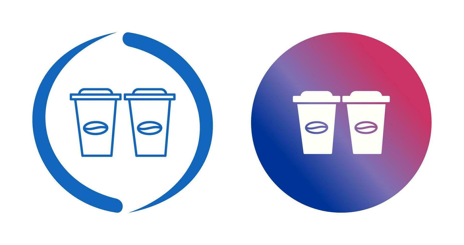 Two Coffees Vector Icon