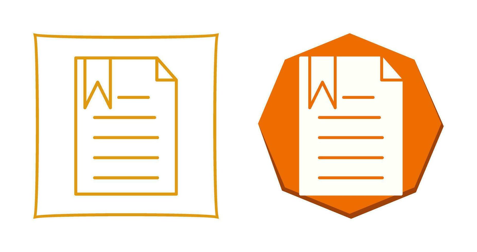 Unique Bookmarked Document Vector Icon