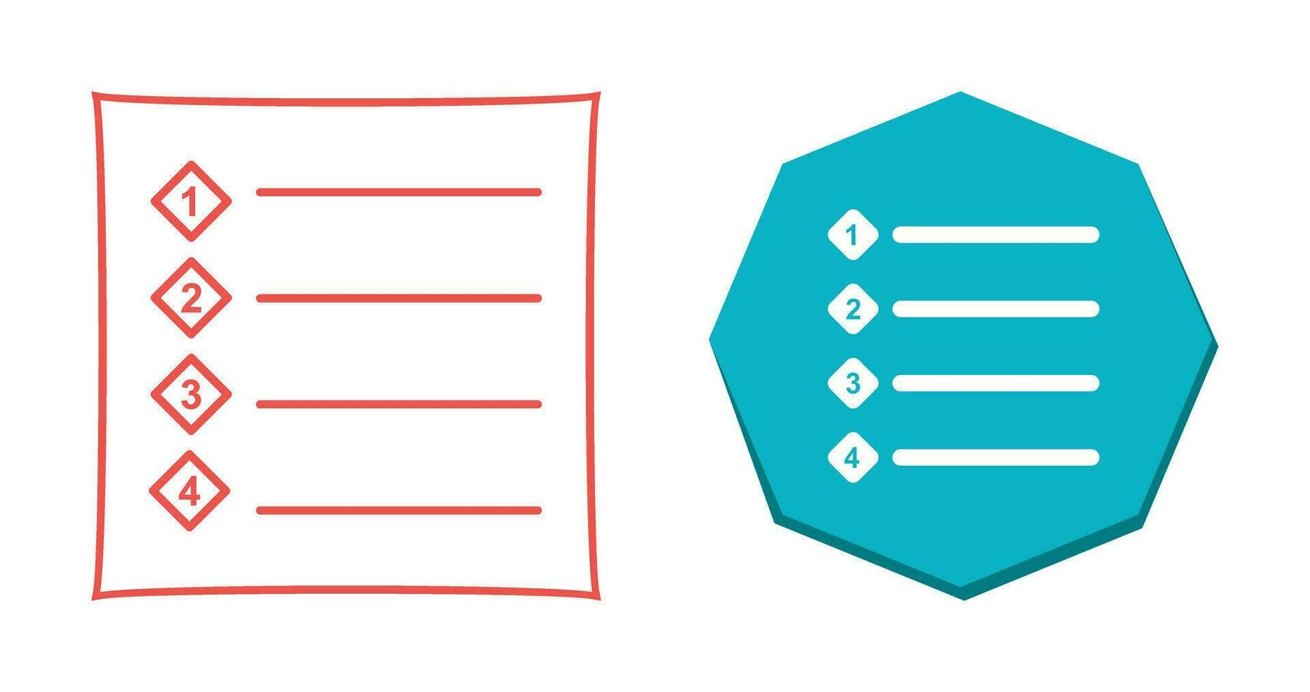 Unique Numbered list Vector Icon