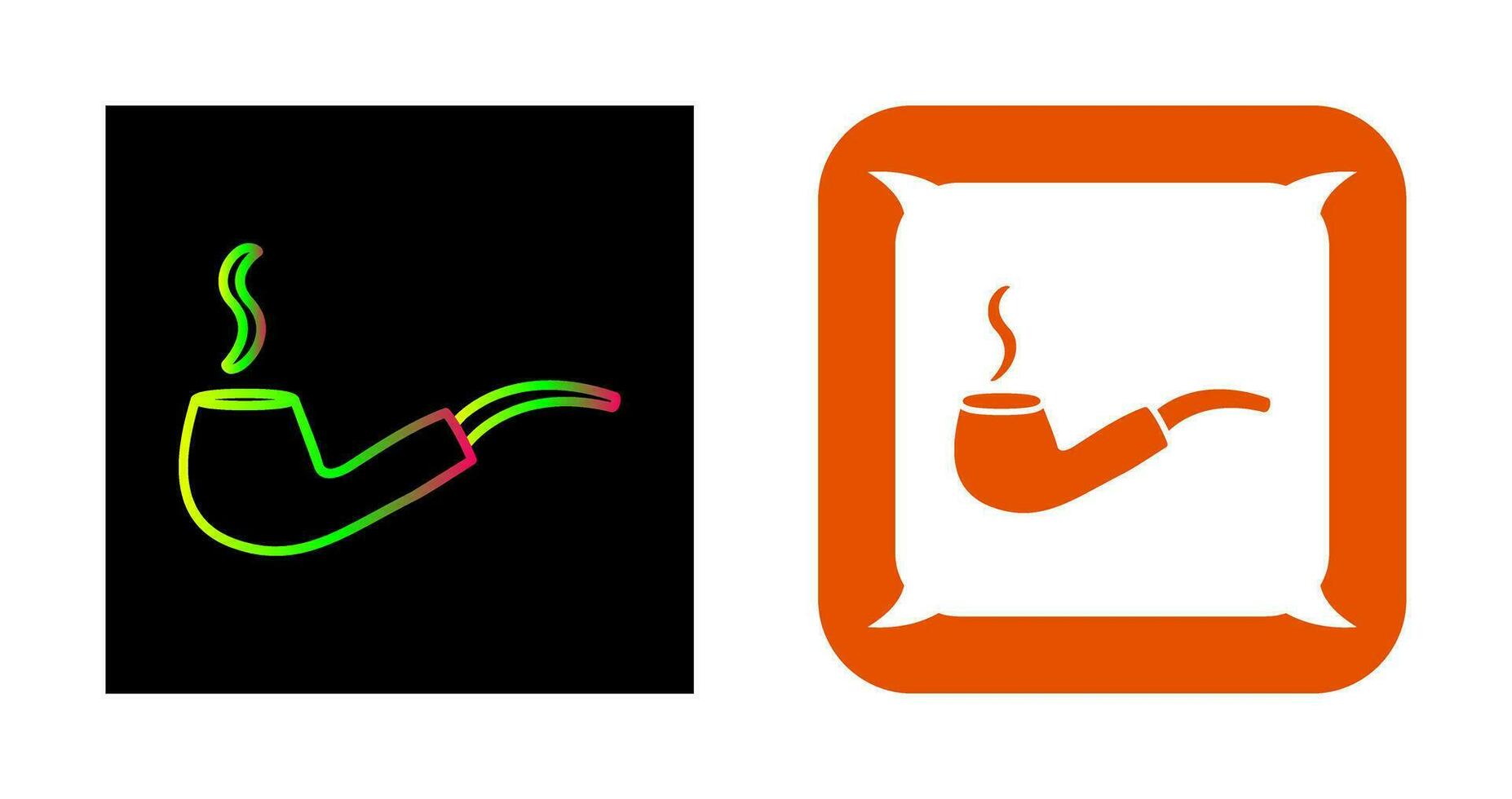 Unique Lit Smoking Pipe Vector Icon