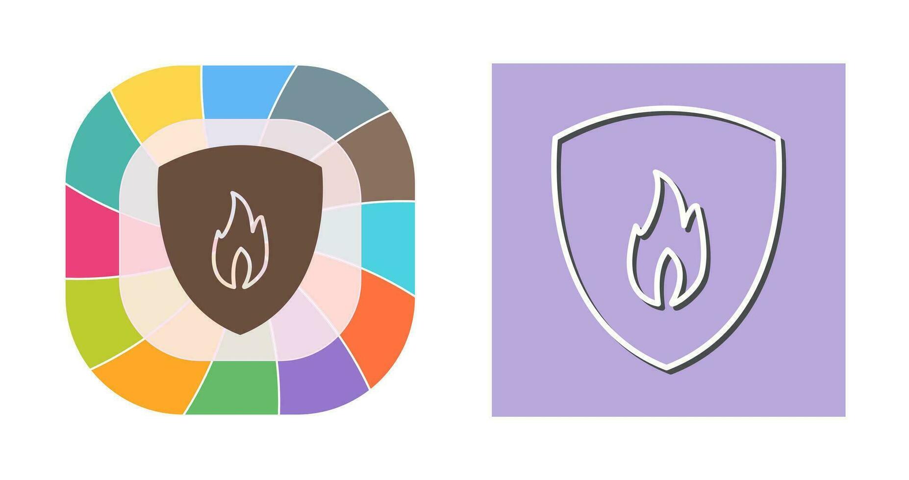 Unique Fire Shield Vector Icon