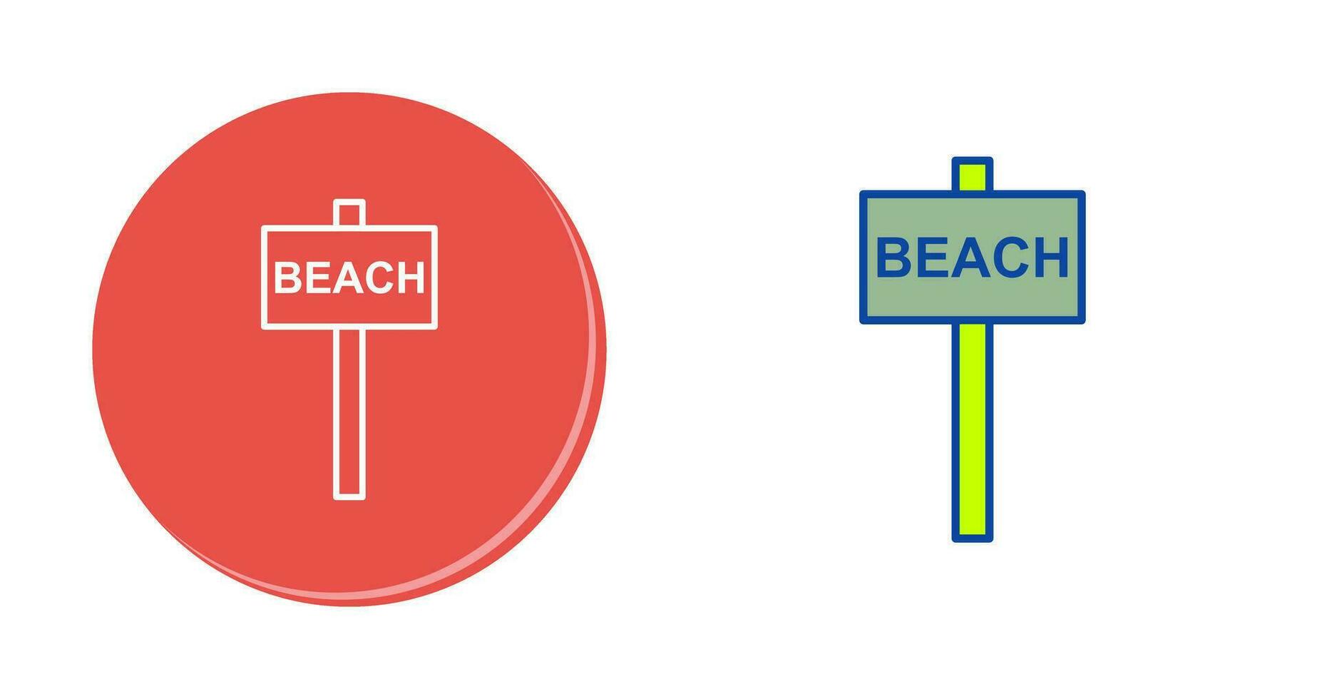 Beach Sign Vector Icon