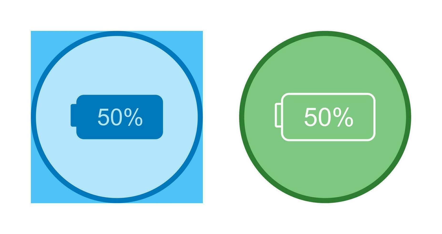Unique Half Battery Vector Icon