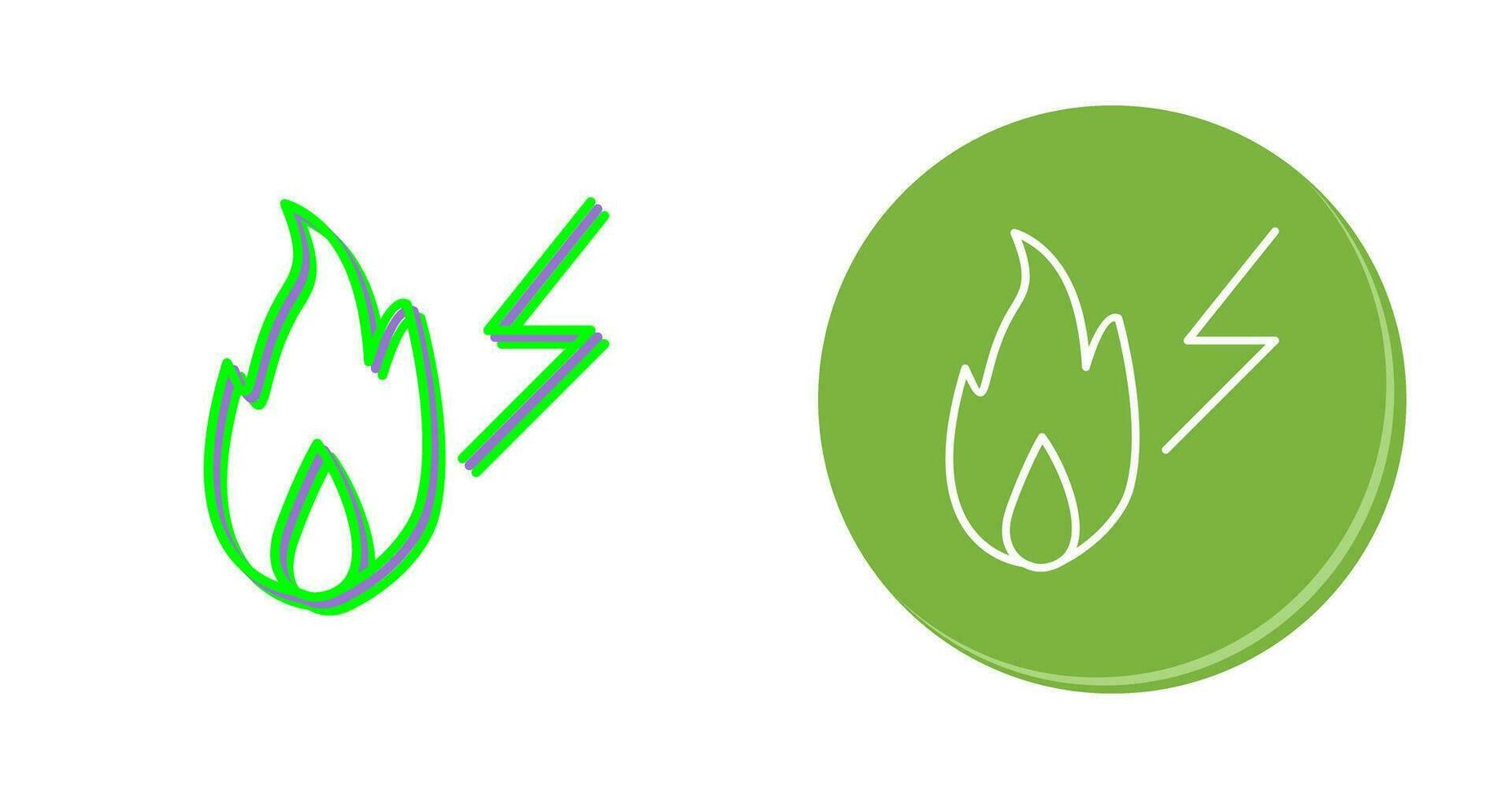 Unique Electricity Fire Vector Icon