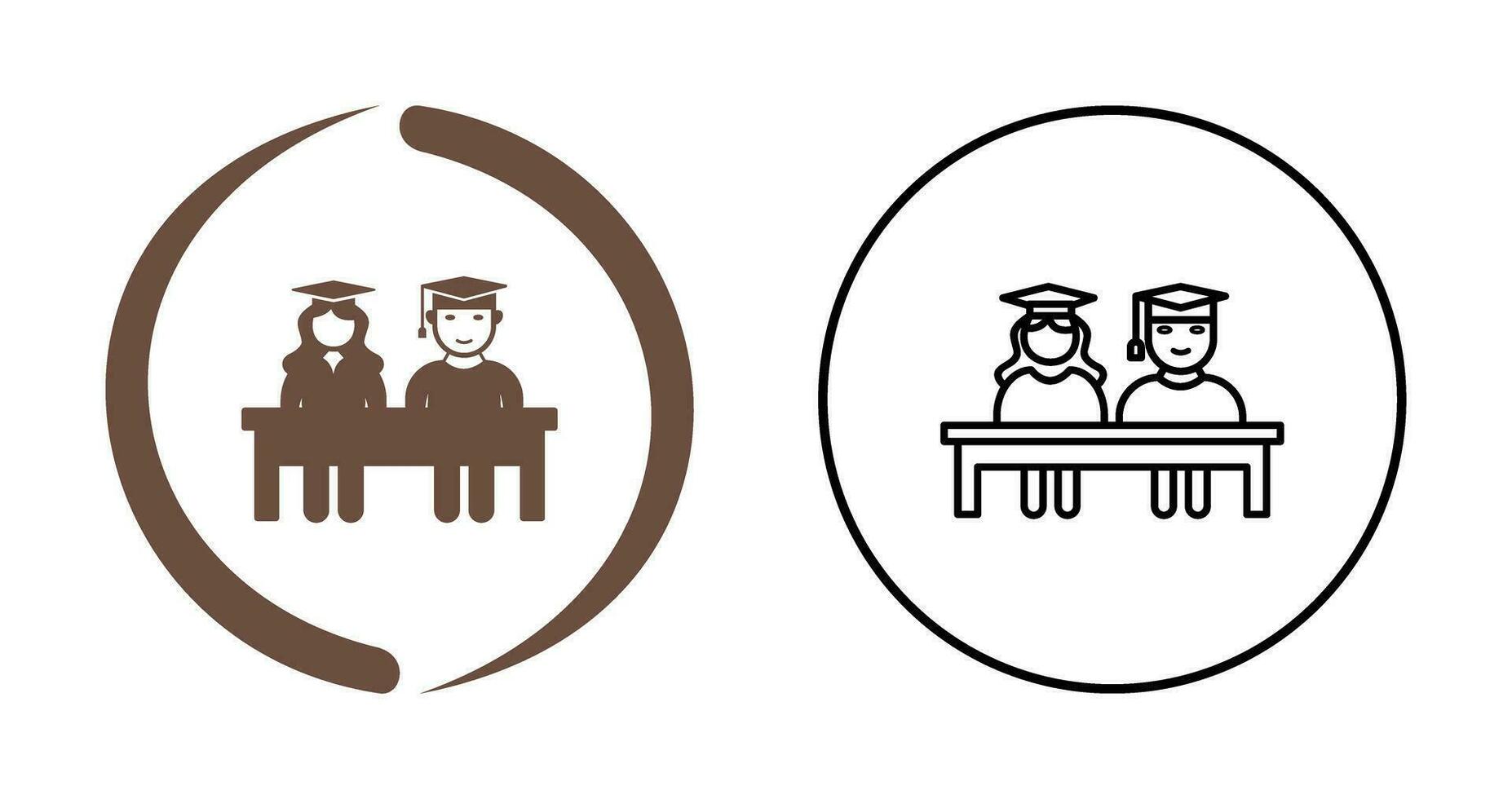 Unique Students Sitting Vector Icon
