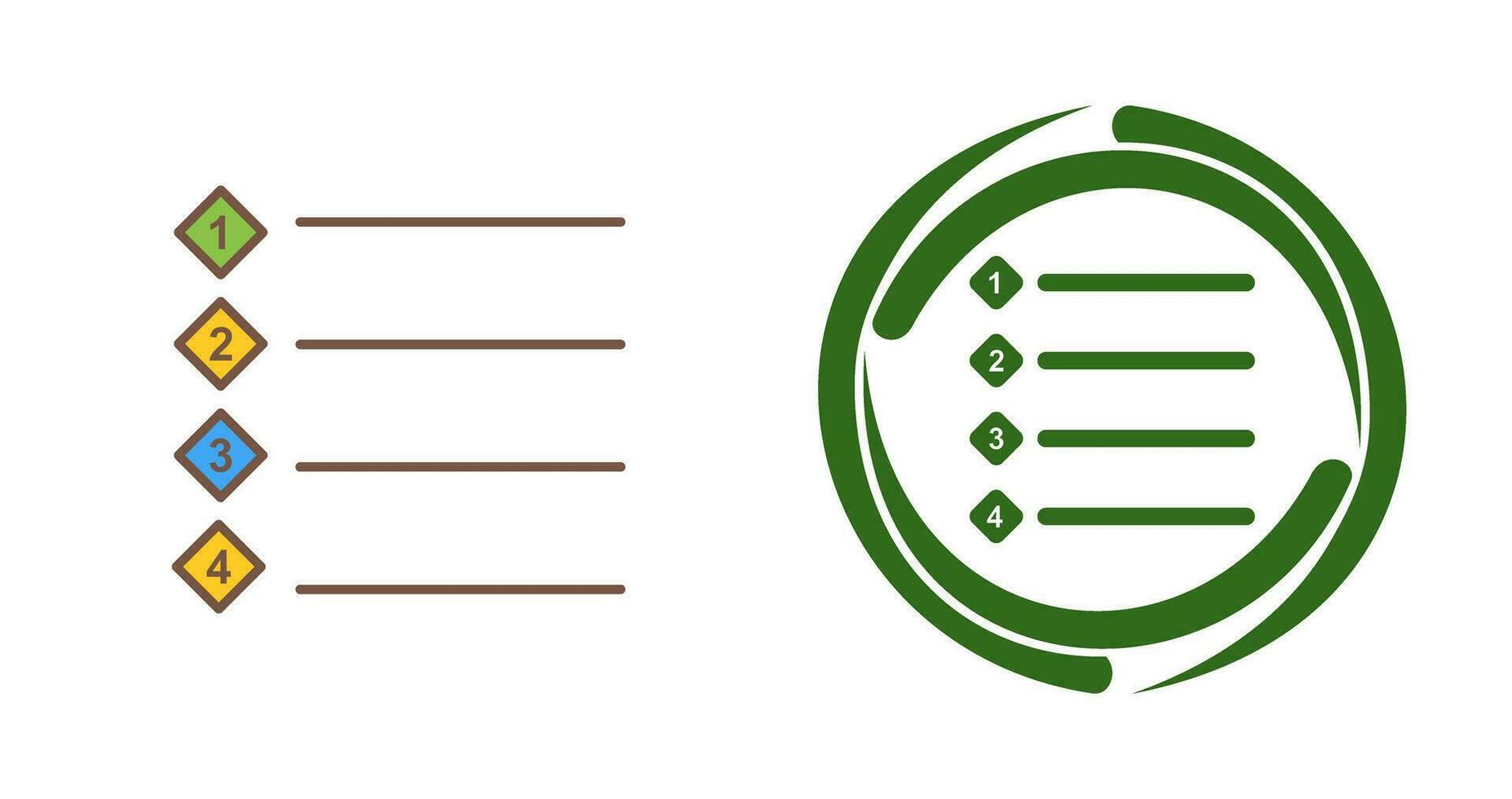 Unique Numbered list Vector Icon