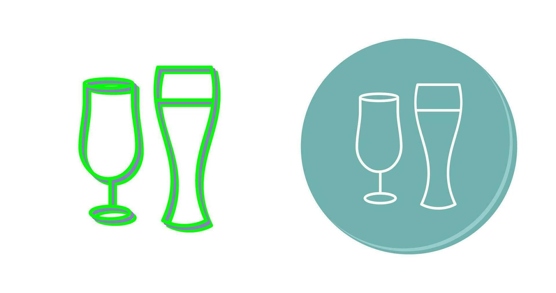 Unique Beer Glasses Vector Icon