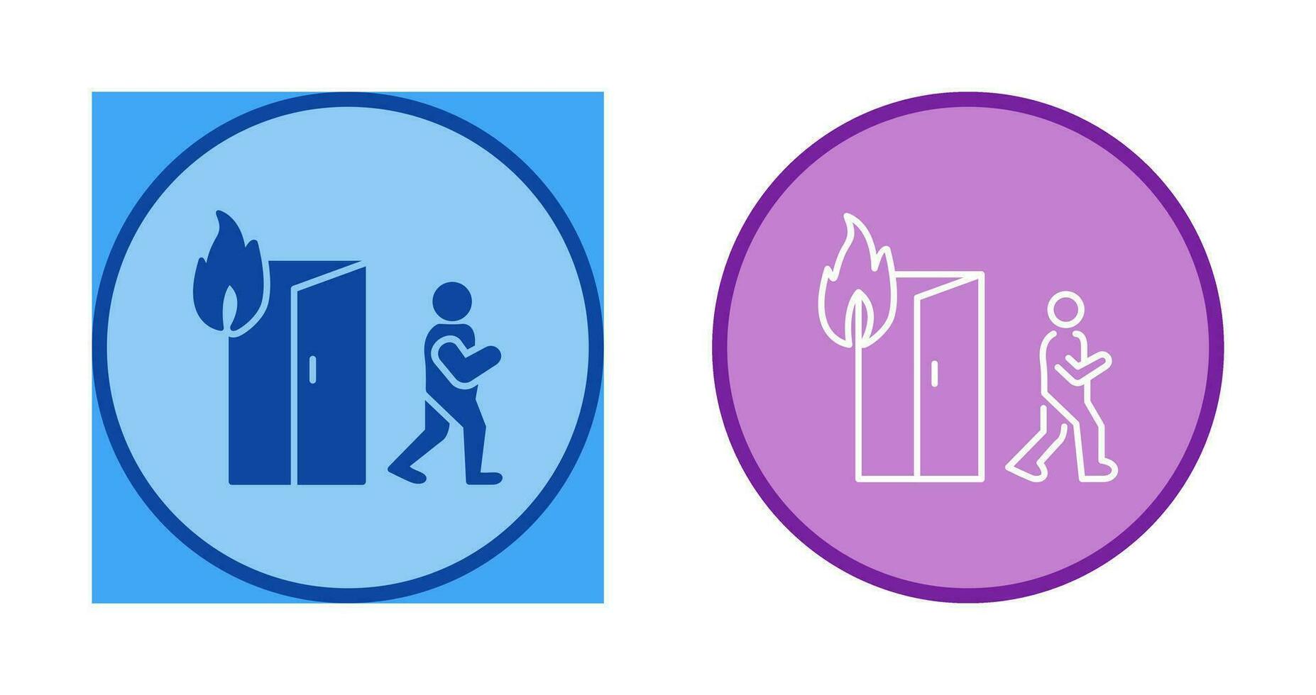 Unique Running from Fire Vector Icon