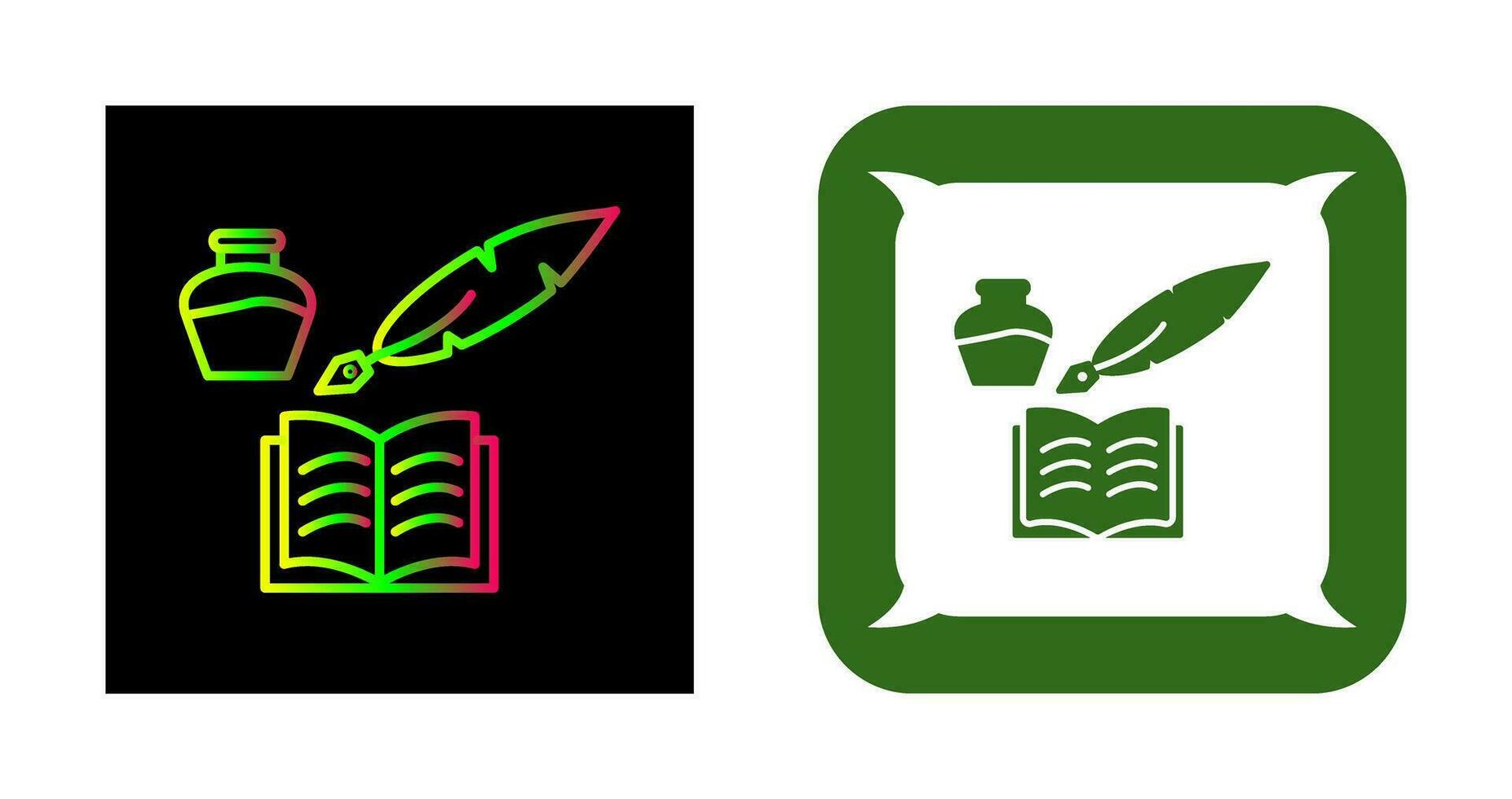Unique Quill and Book Vector Icon