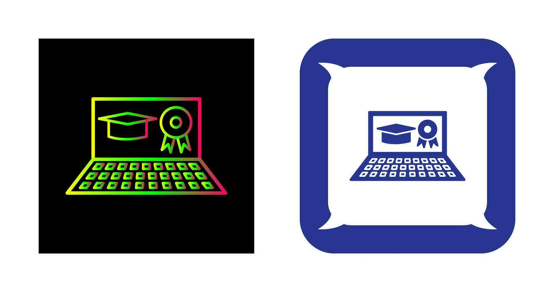 Unique Online Degree Vector Icon
