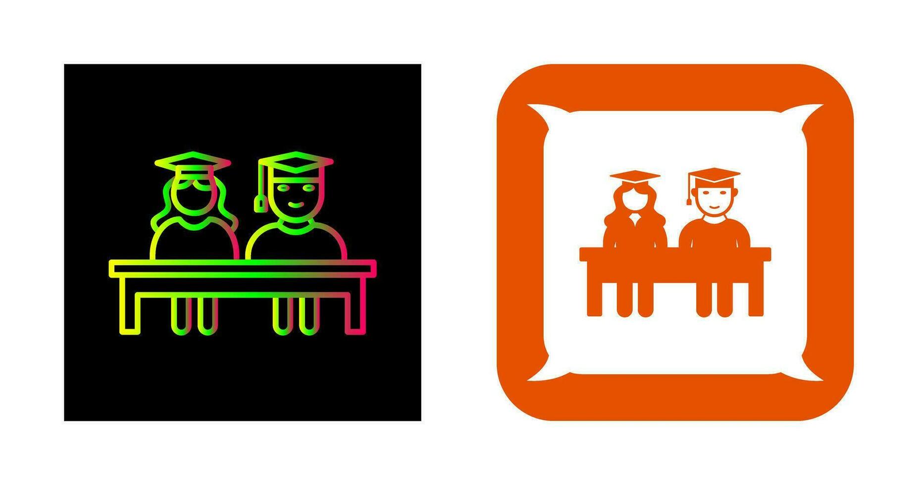 Unique Students Sitting Vector Icon