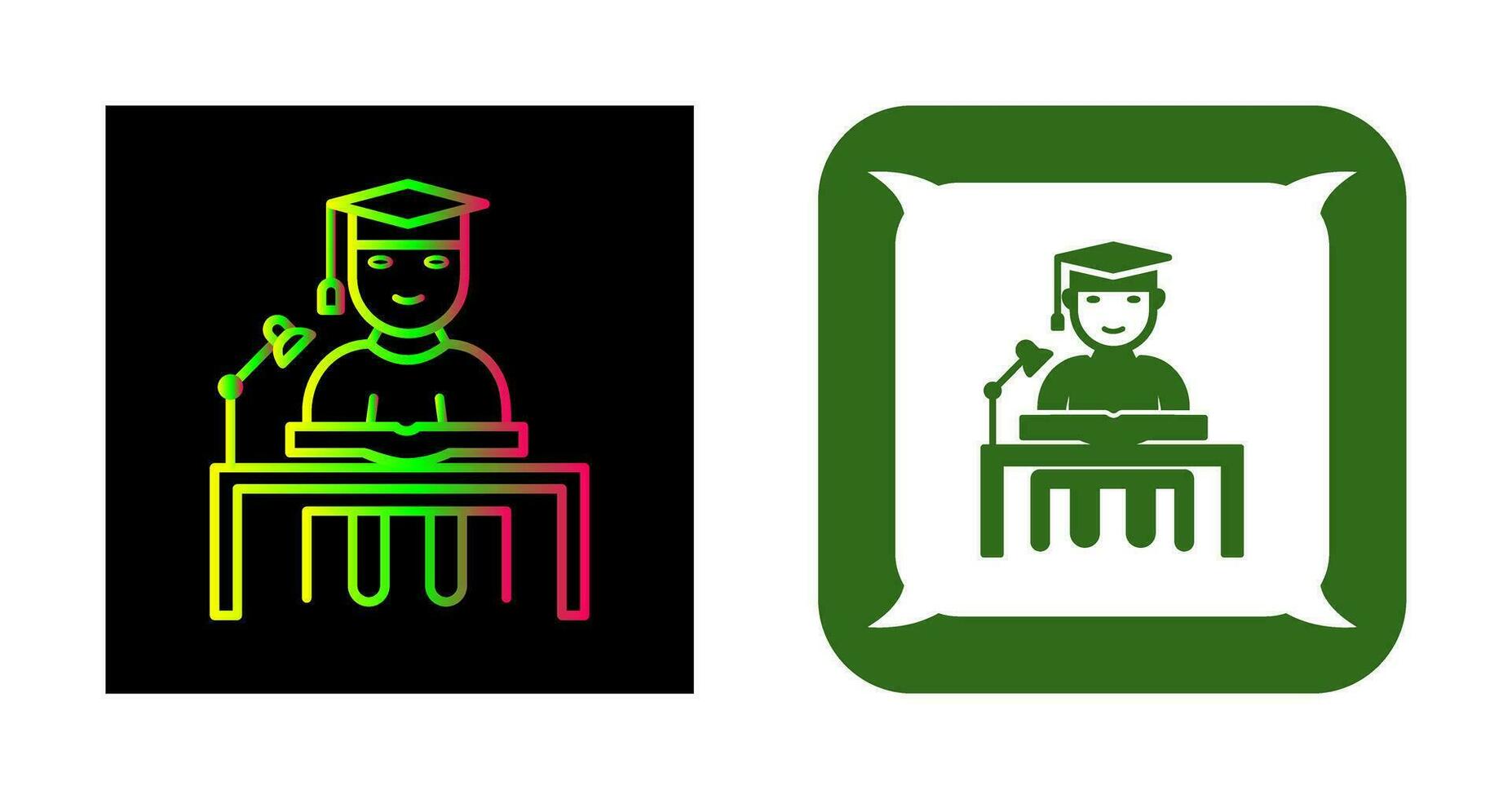 Unique Studying on Desk Vector Icon