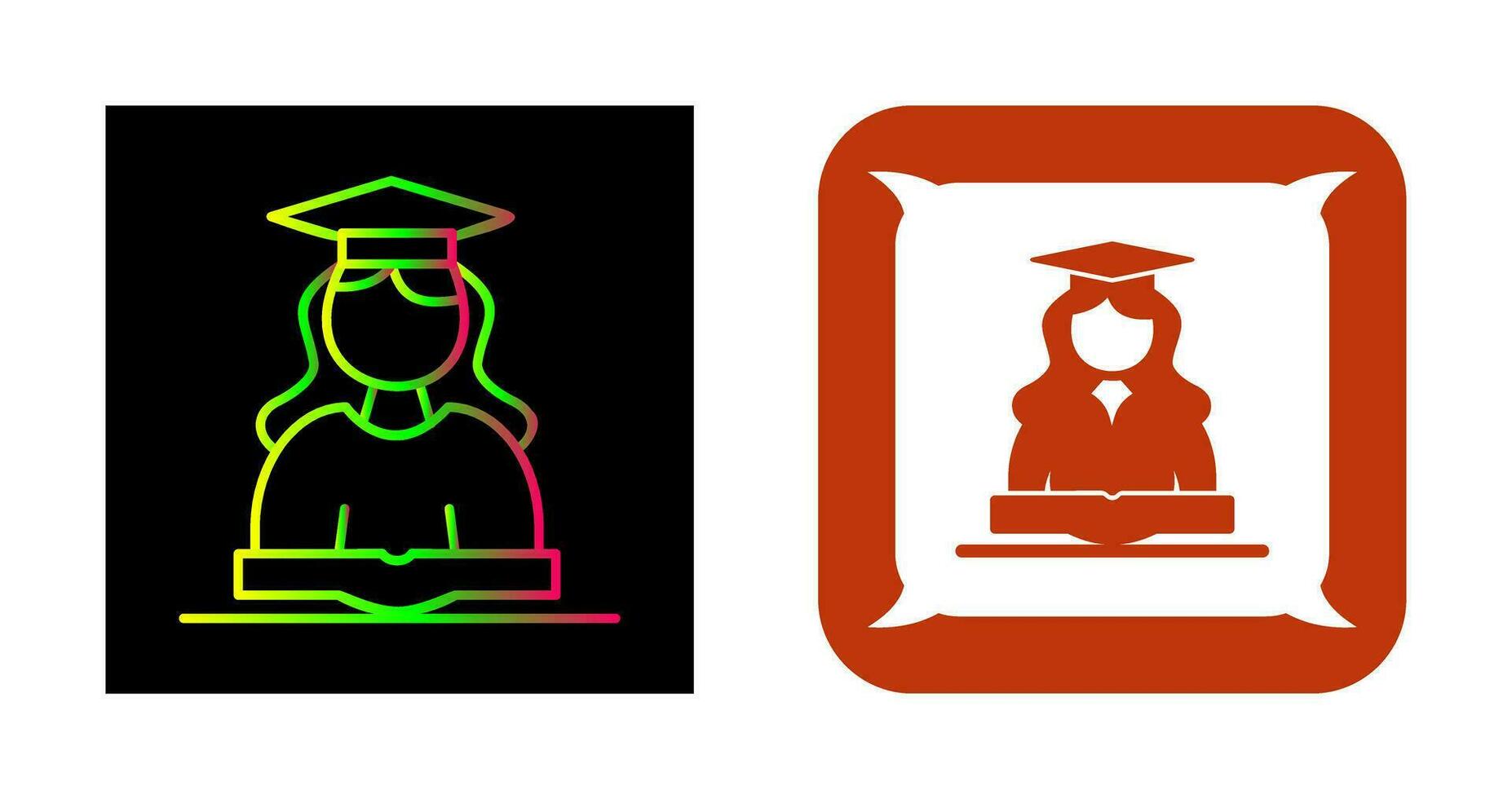 Unique Female Student Vector Icon