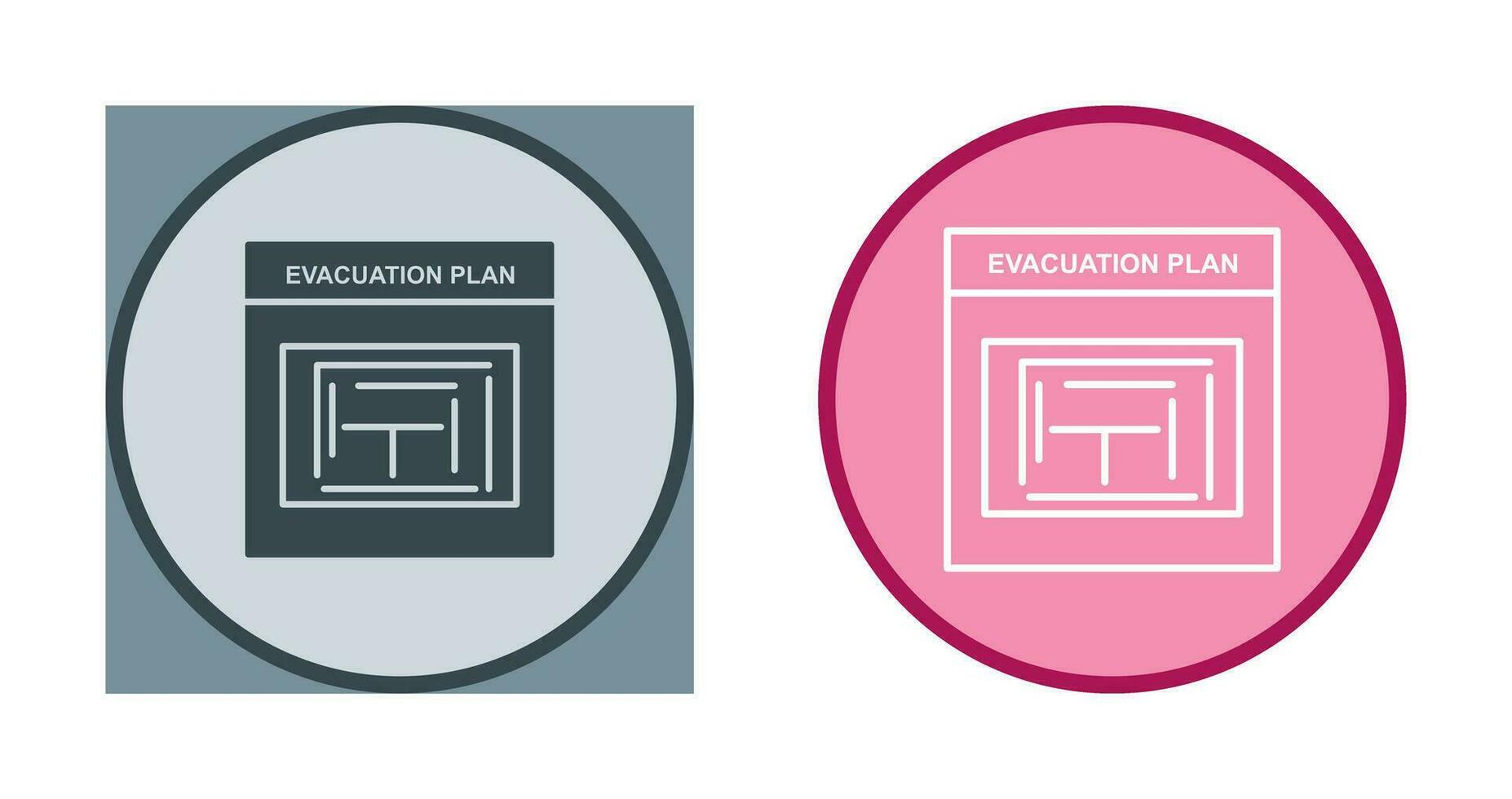 icono de vector de plan de evacuación