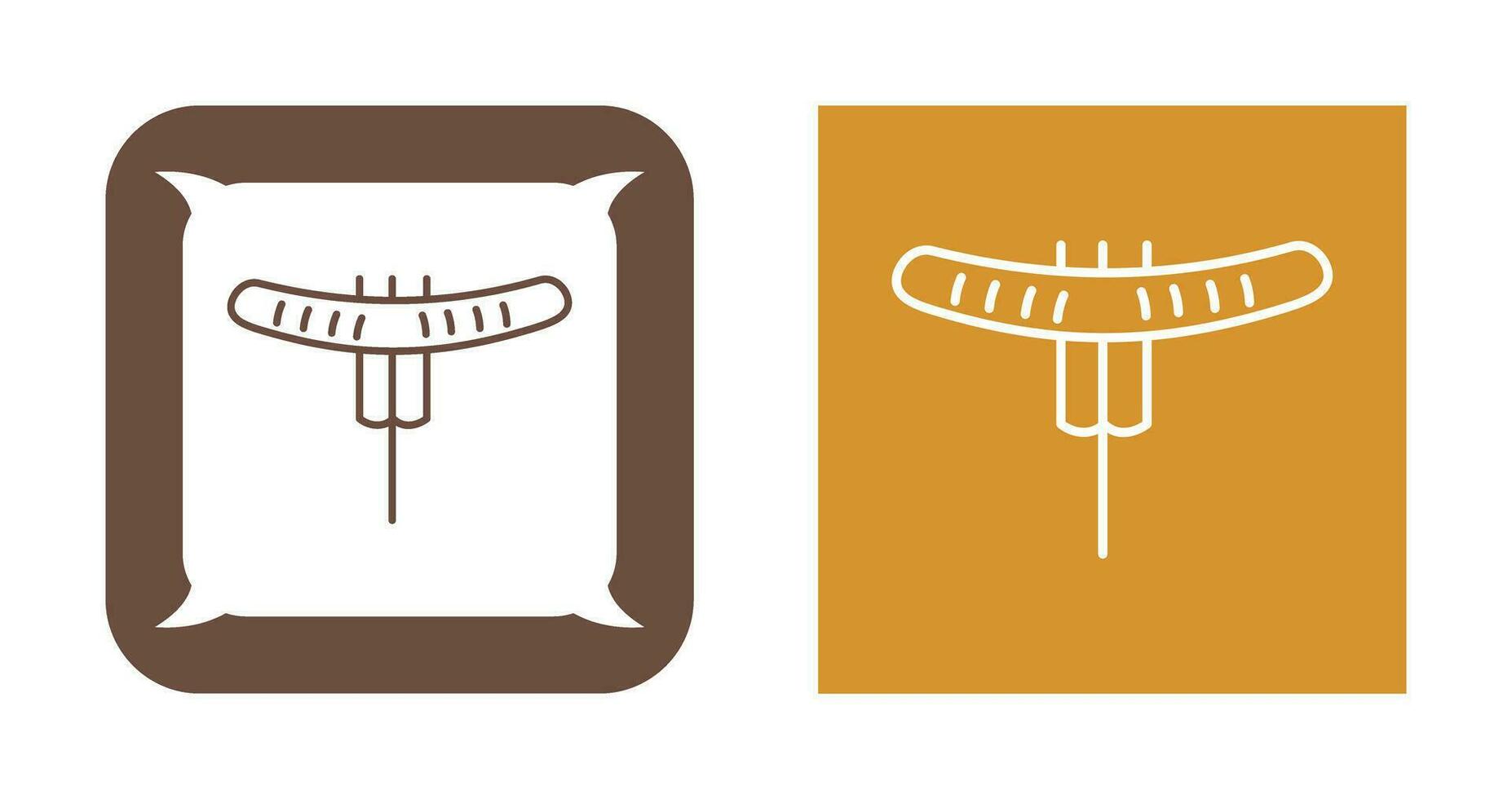 Sausage on Fork Vector Icon