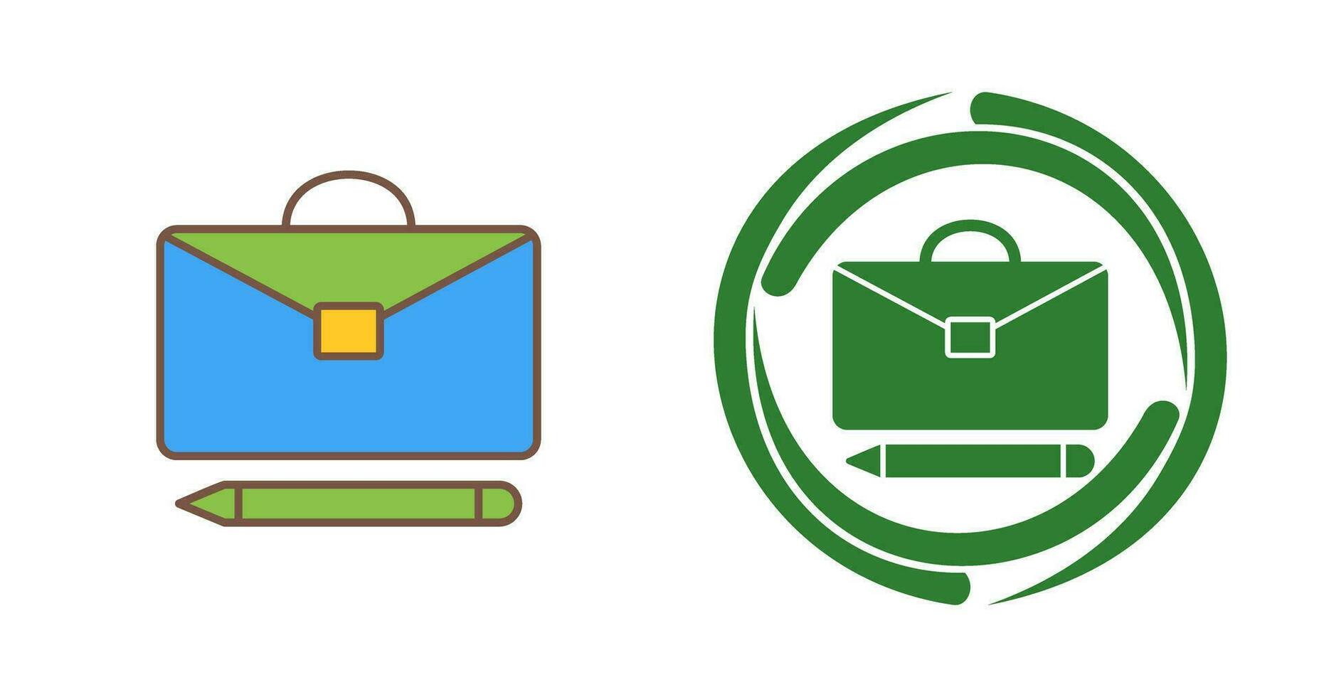 Briefcase and Pen Vector Icon