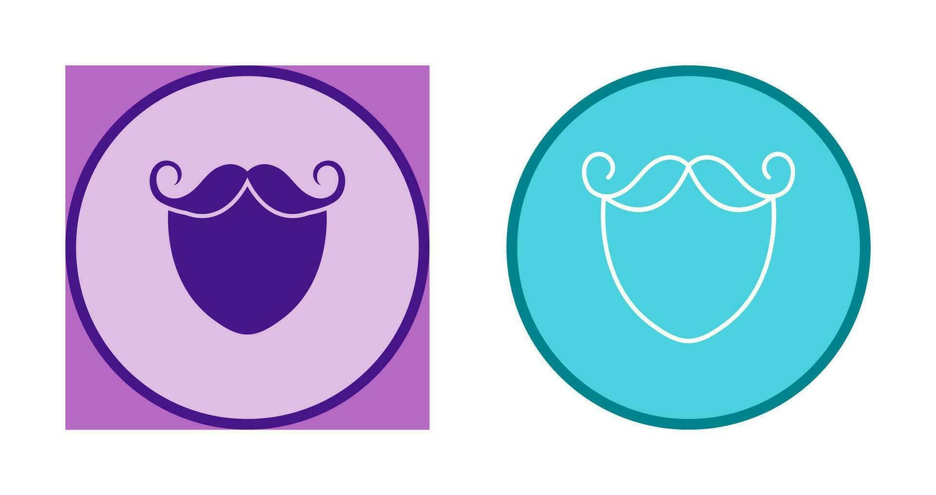 icono de vector de barba y bigote