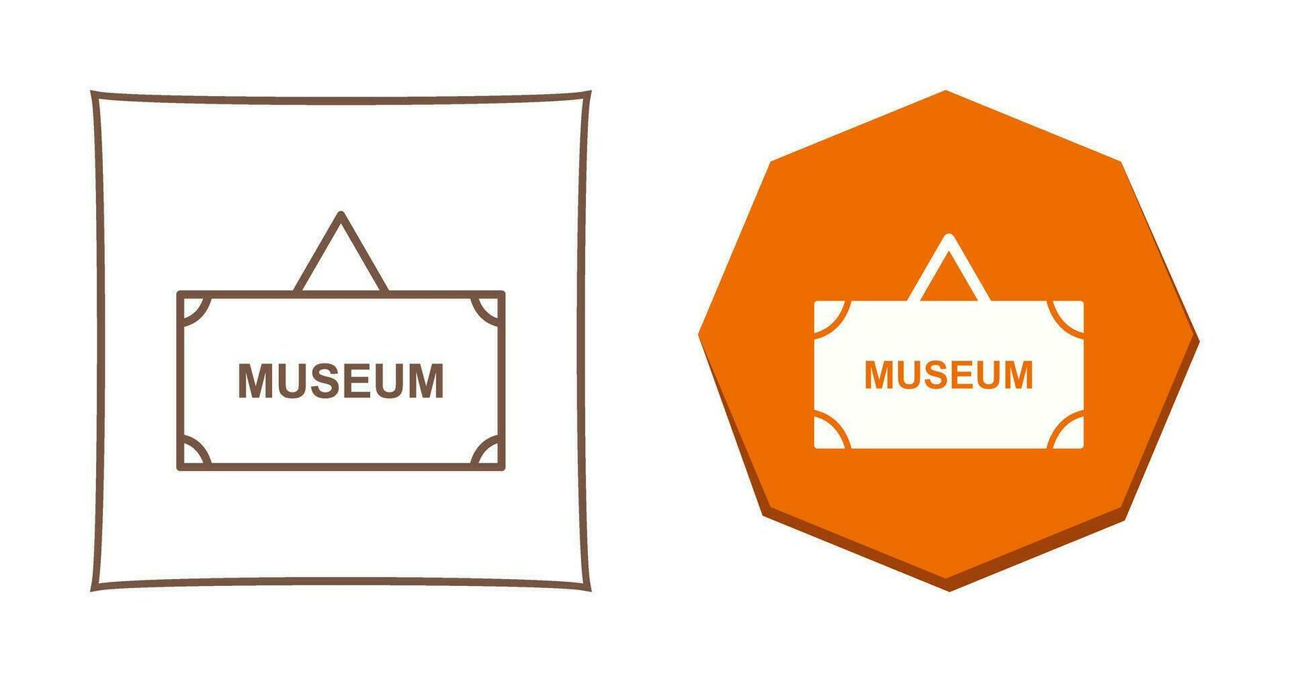 icono de vector de etiqueta de museo