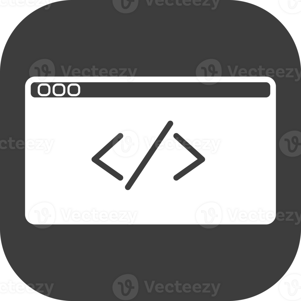 symbole programmation icône dans noir carré. png