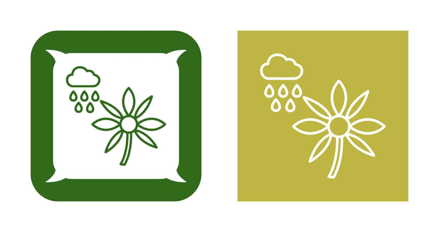Flower with rain Vector Icon