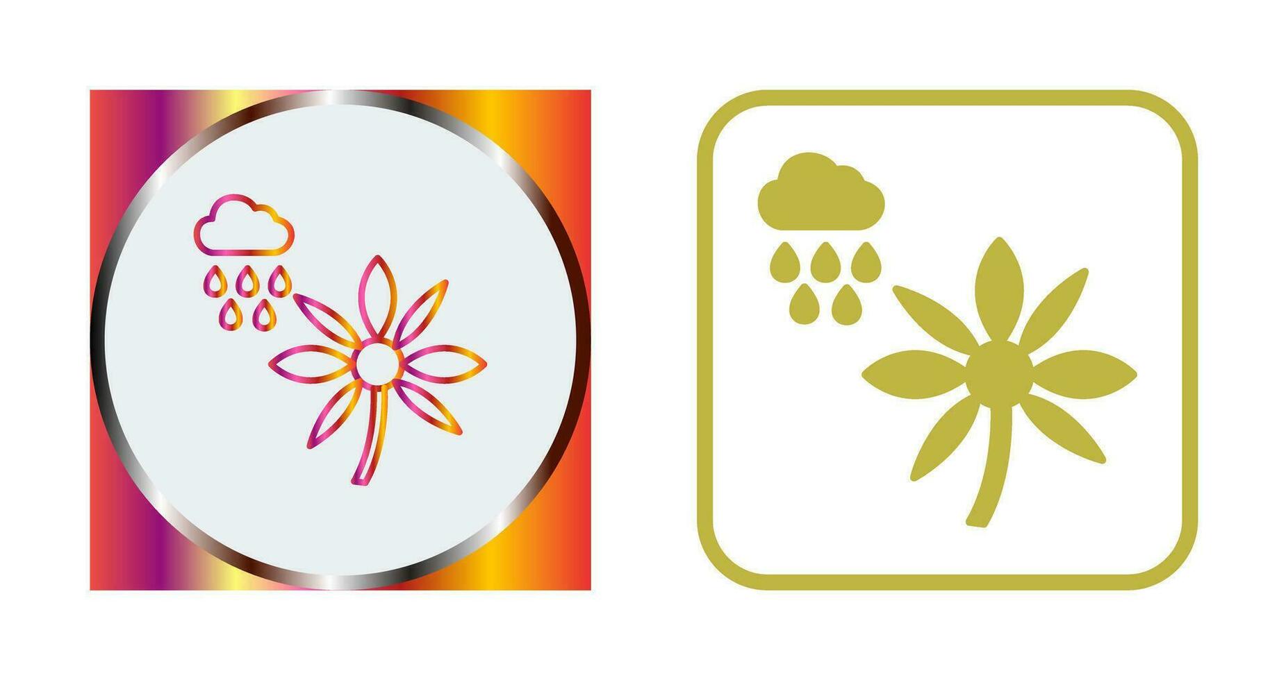 Flower with rain Vector Icon