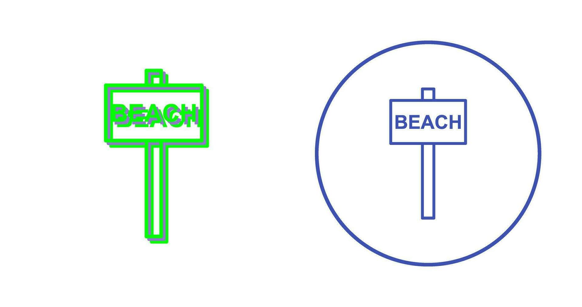 Beach Sign Vector Icon