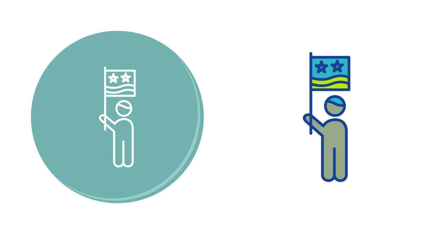 Raising Flag Vector Icon