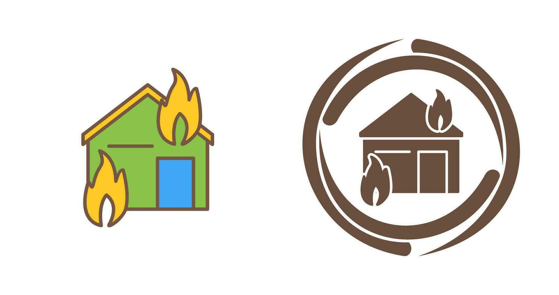 Unique Fire Consuming House Vector Icon