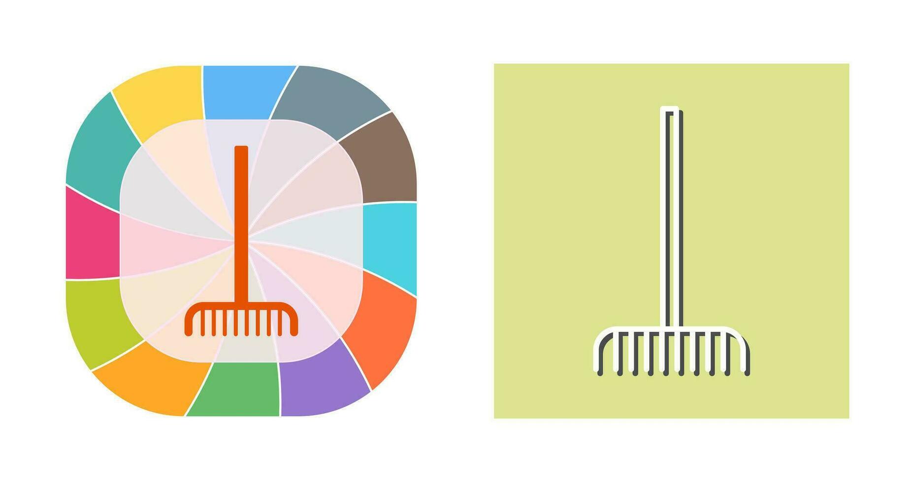 Fork picking Leaves Vector Icon