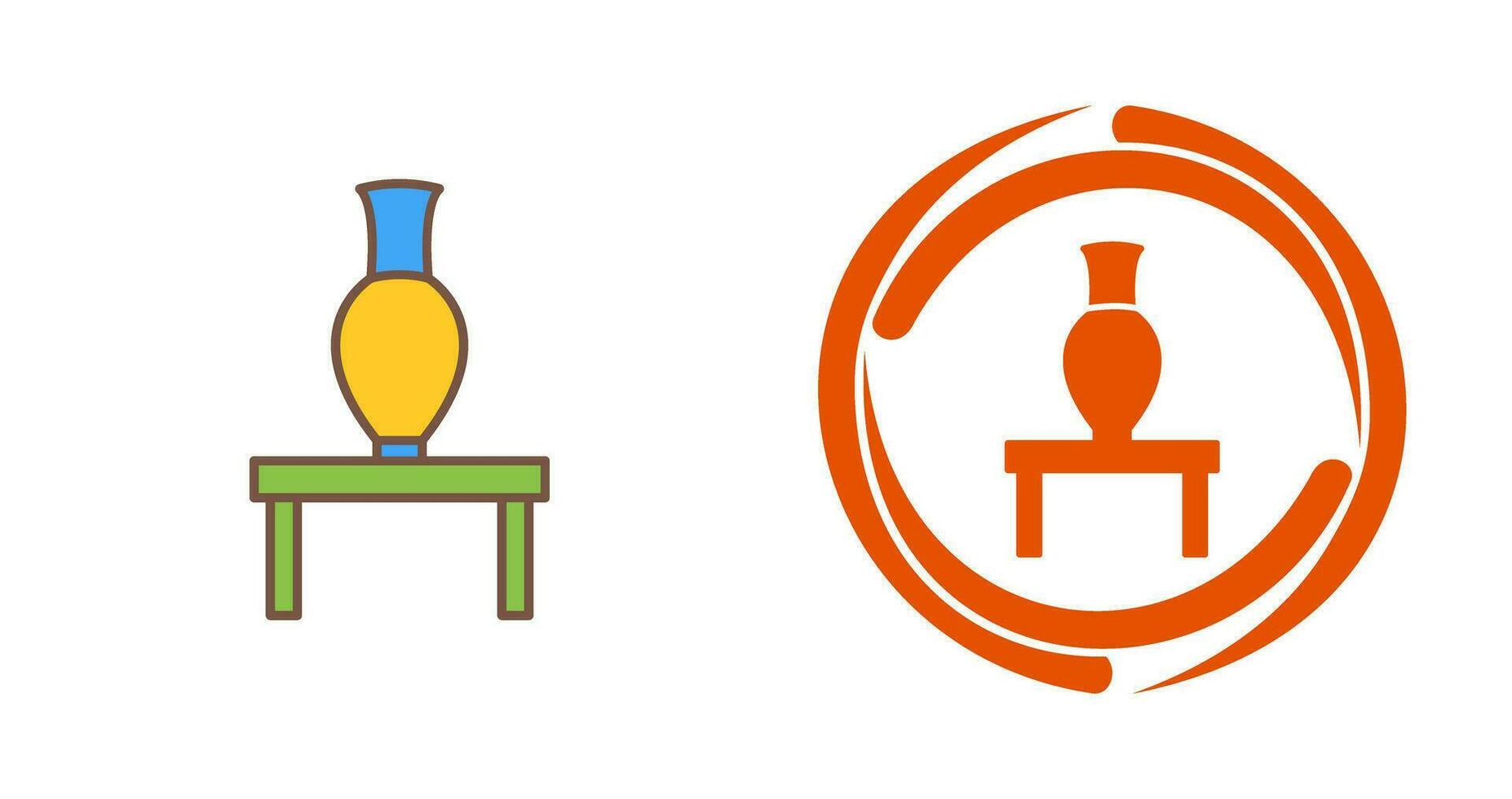 Vase Exhibit Vector Icon