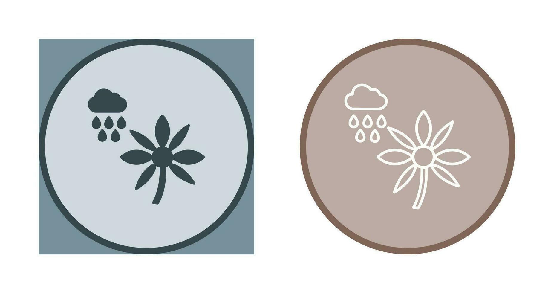 Flower with rain Vector Icon