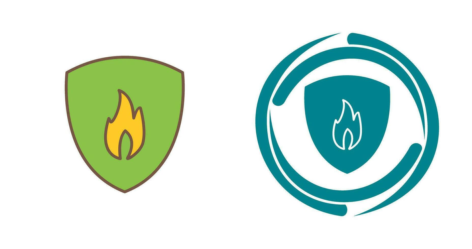 Unique Fire Shield Vector Icon