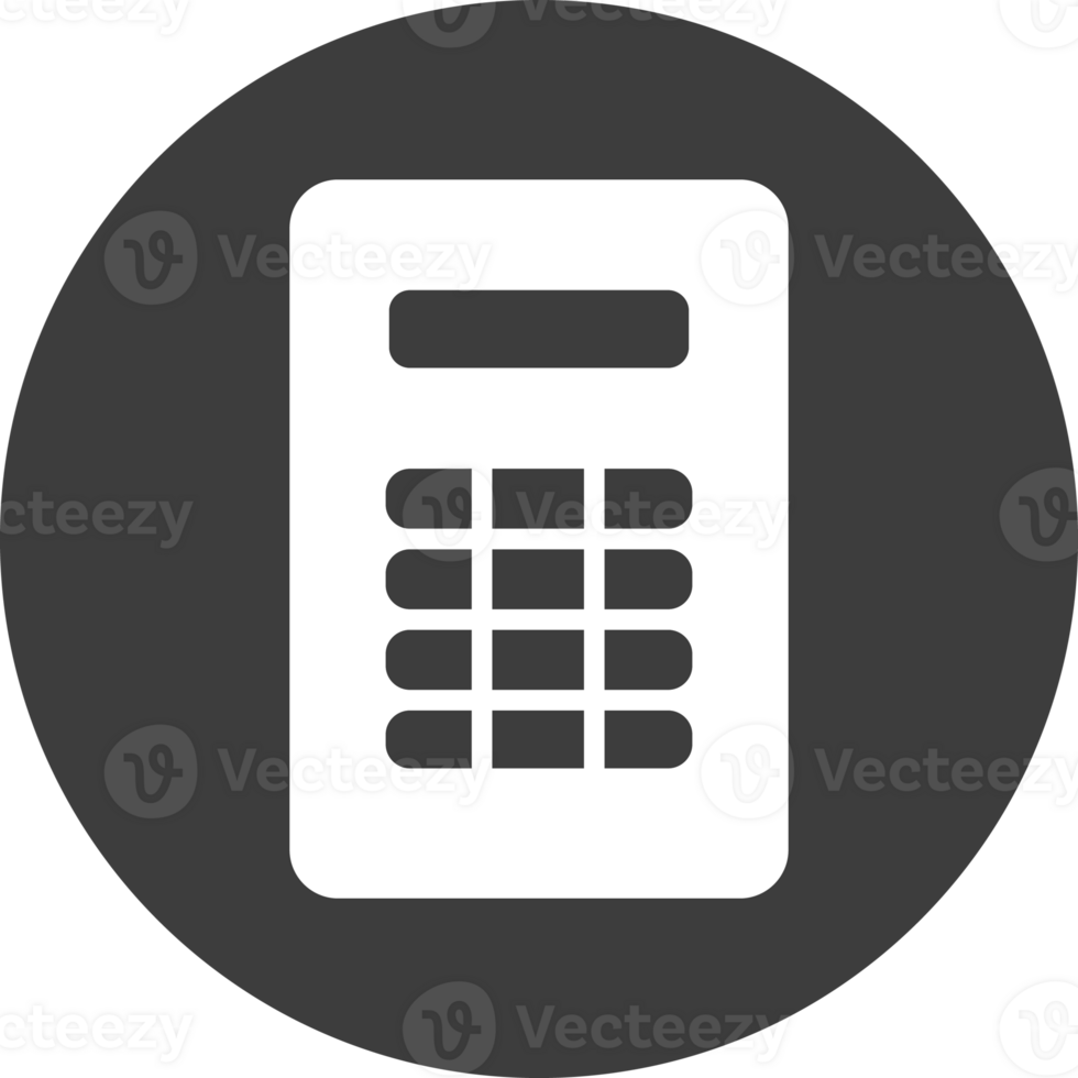 Calculator icon in black circle. png