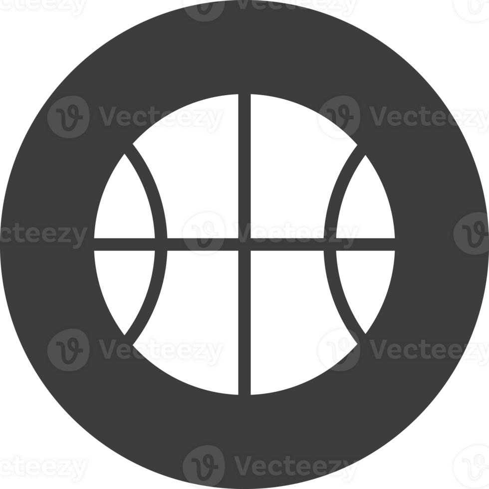 basketboll ikon i svart cirkel. png