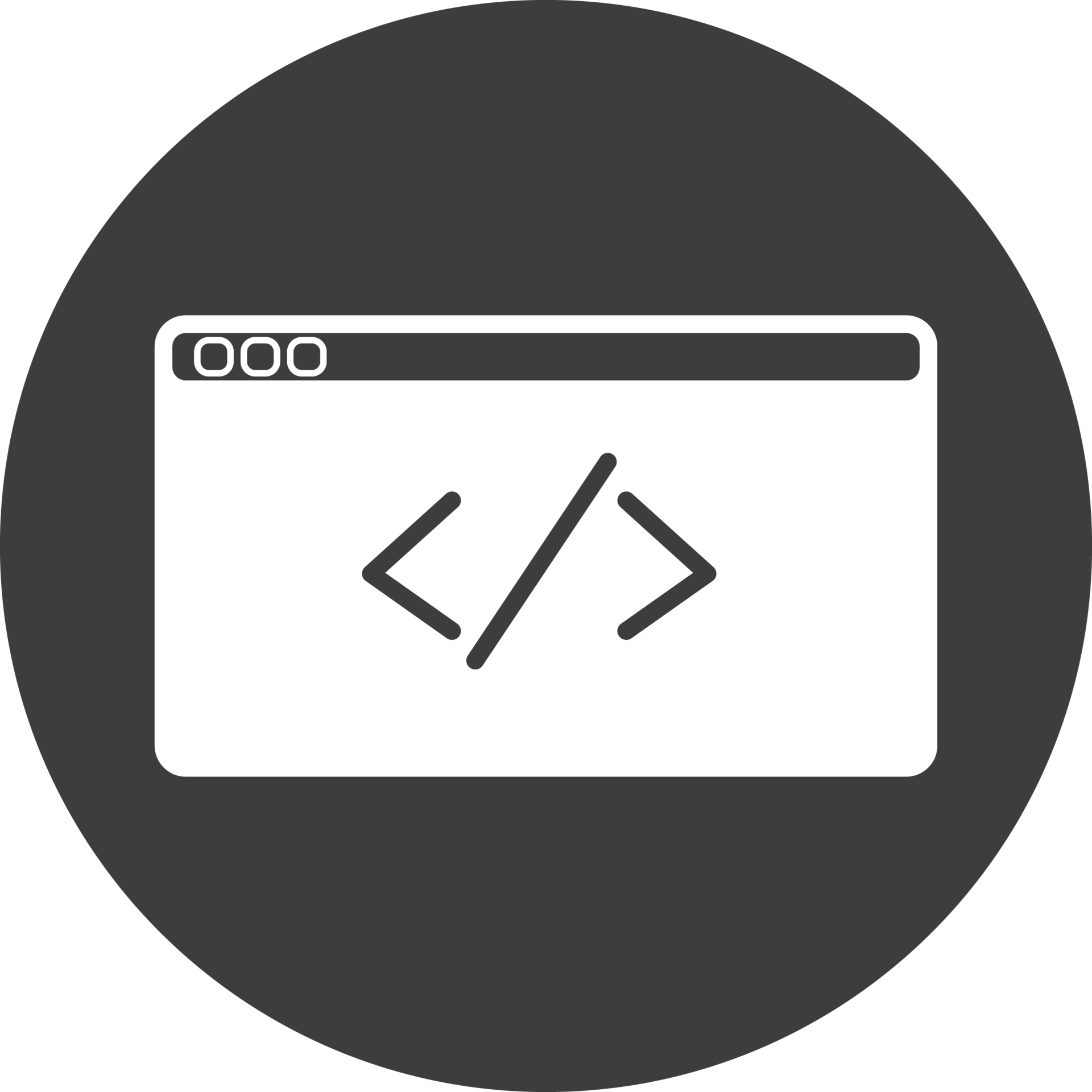 Symbol programming icon in black circle. 33963916 PNG