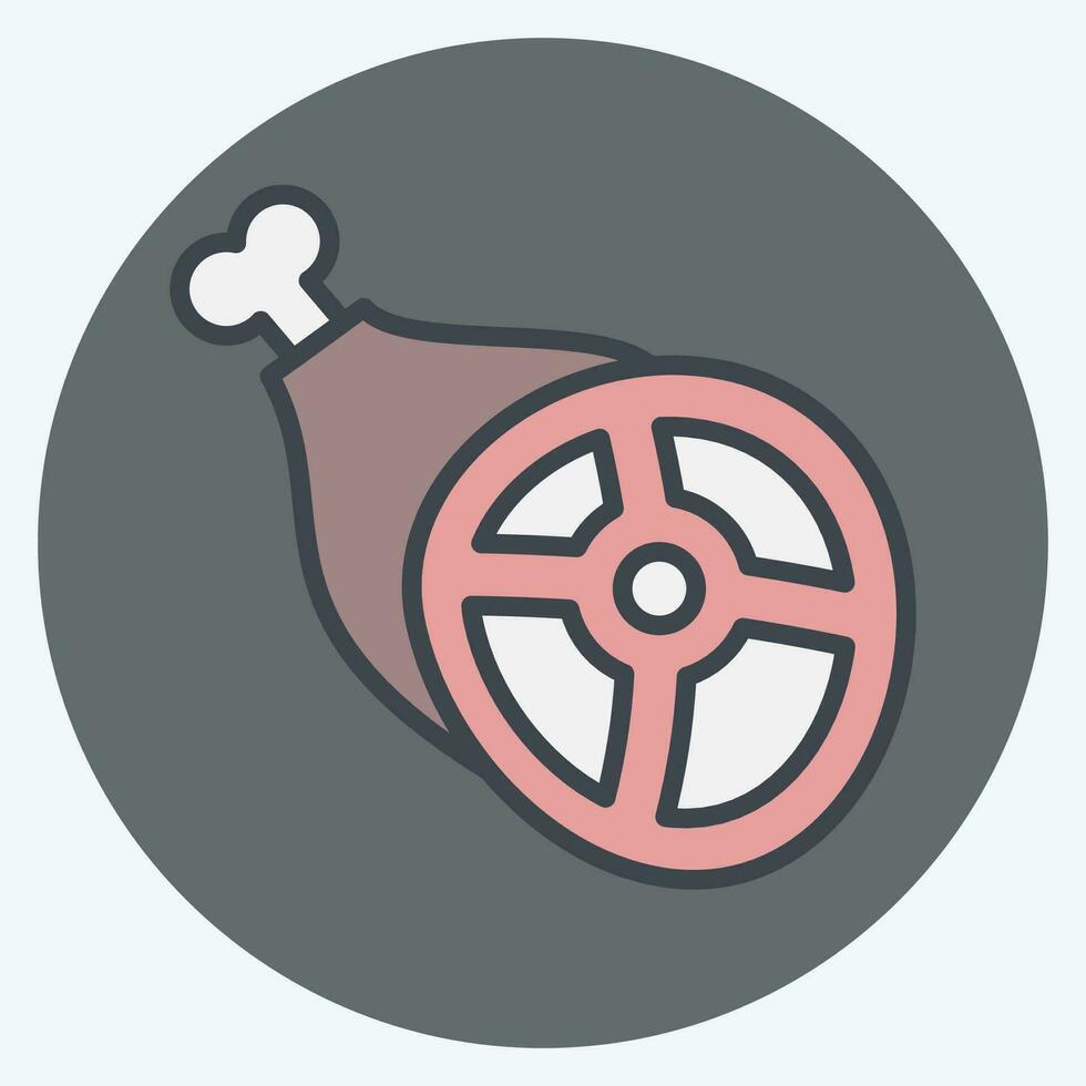 Icon Meat. related to Celtic symbol. color mate style. simple design editable. simple illustration vector