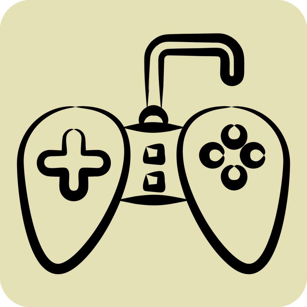 Icon Gamepad. related to Computer symbol. hand drawn style. simple design editable. simple illustration vector