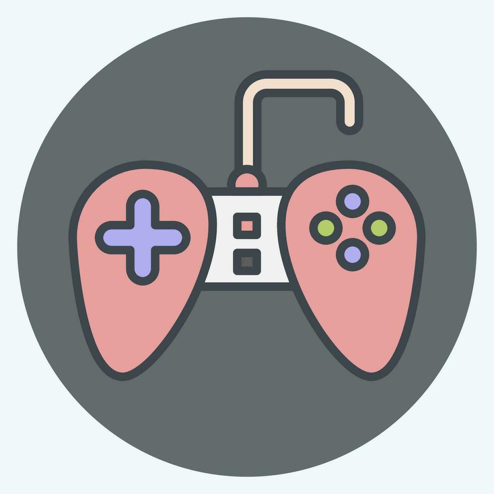 Icon Gamepad. related to Computer symbol. color mate style. simple design editable. simple illustration vector