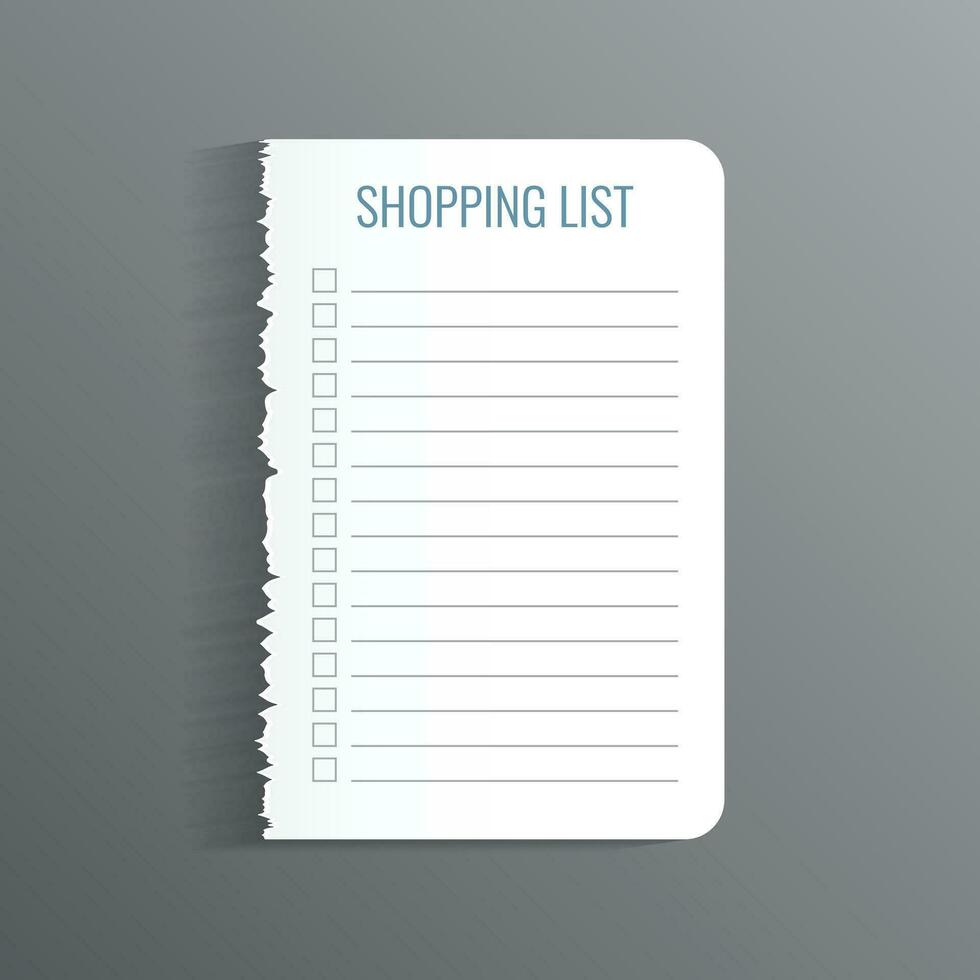 Shopping list icon in flat style. Memo pages vector illustration on isolated background. Daily planner sign business concept.