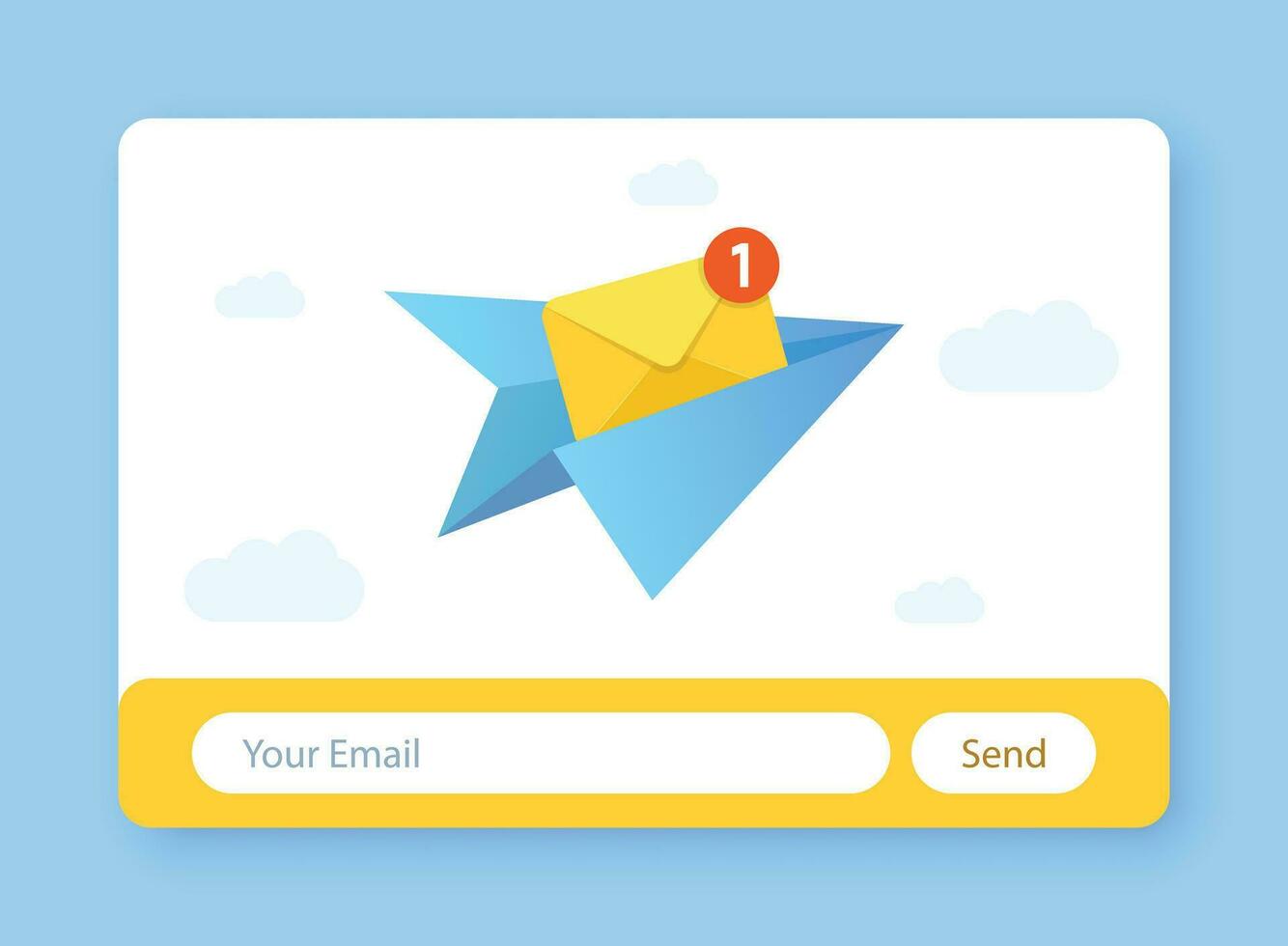 Banner of email marketing icon in flat style. Subscription to newsletter vector illustration on isolated background. Subscribe, submit sign business concept.