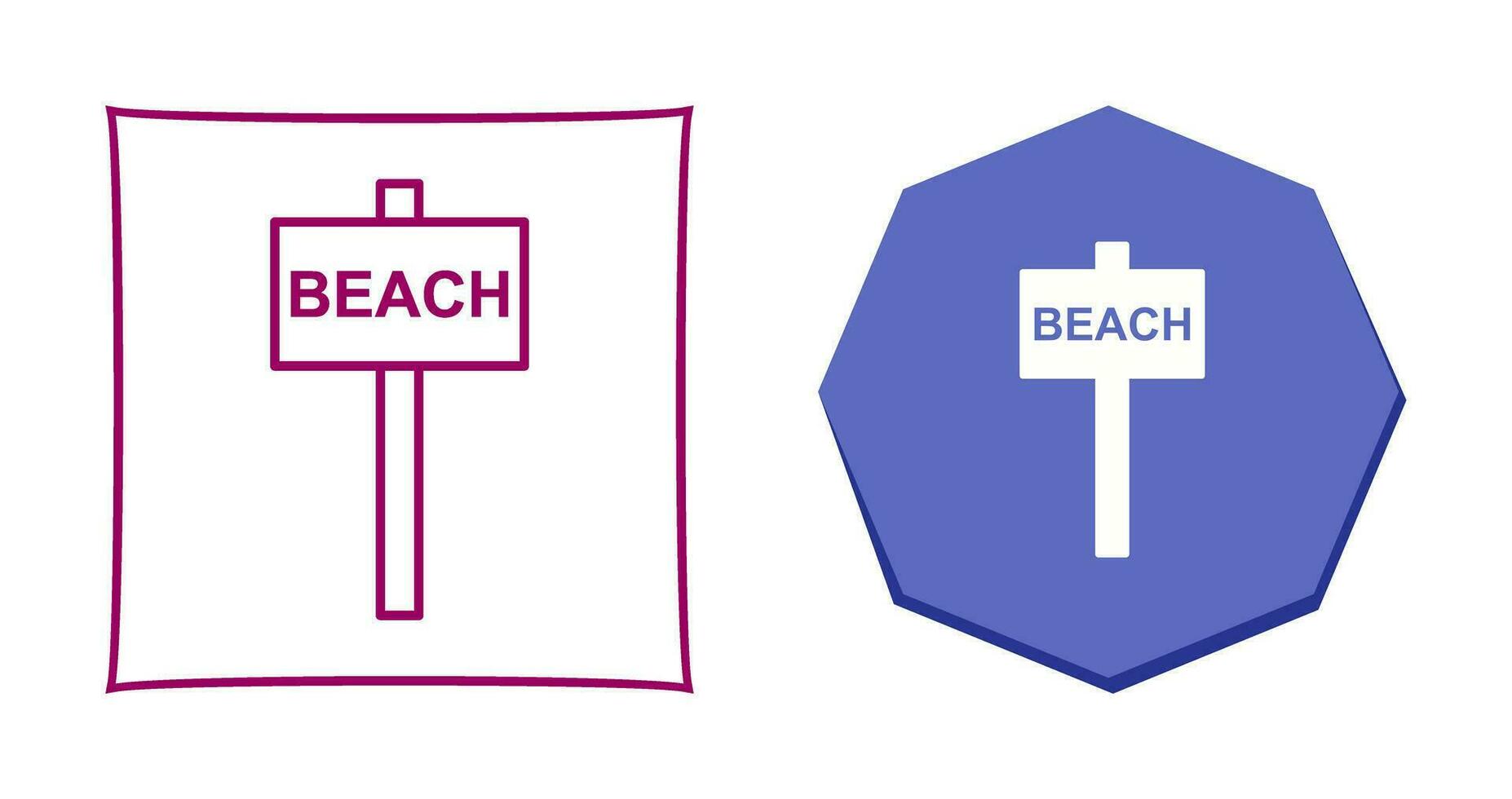 Beach Sign Vector Icon