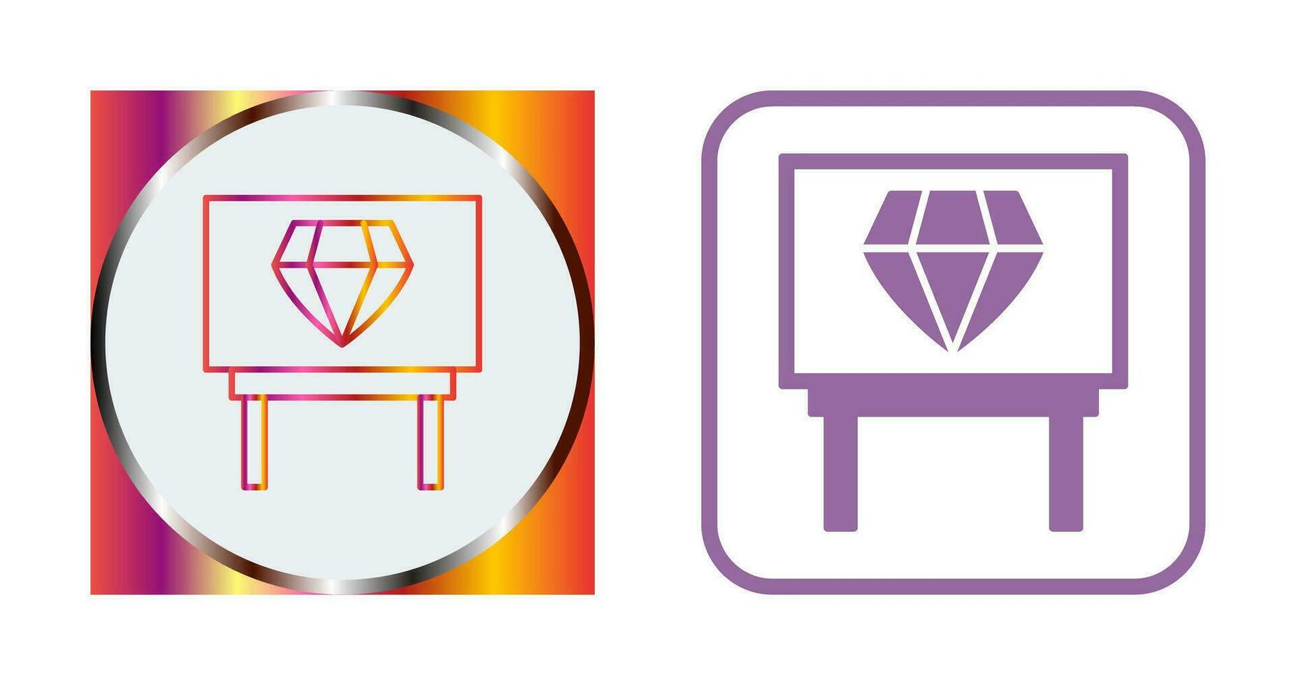 icono de vector de exhibición de diamantes