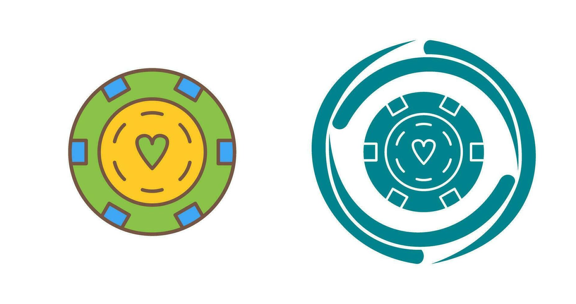 Unique Poker Chips Vector Icon