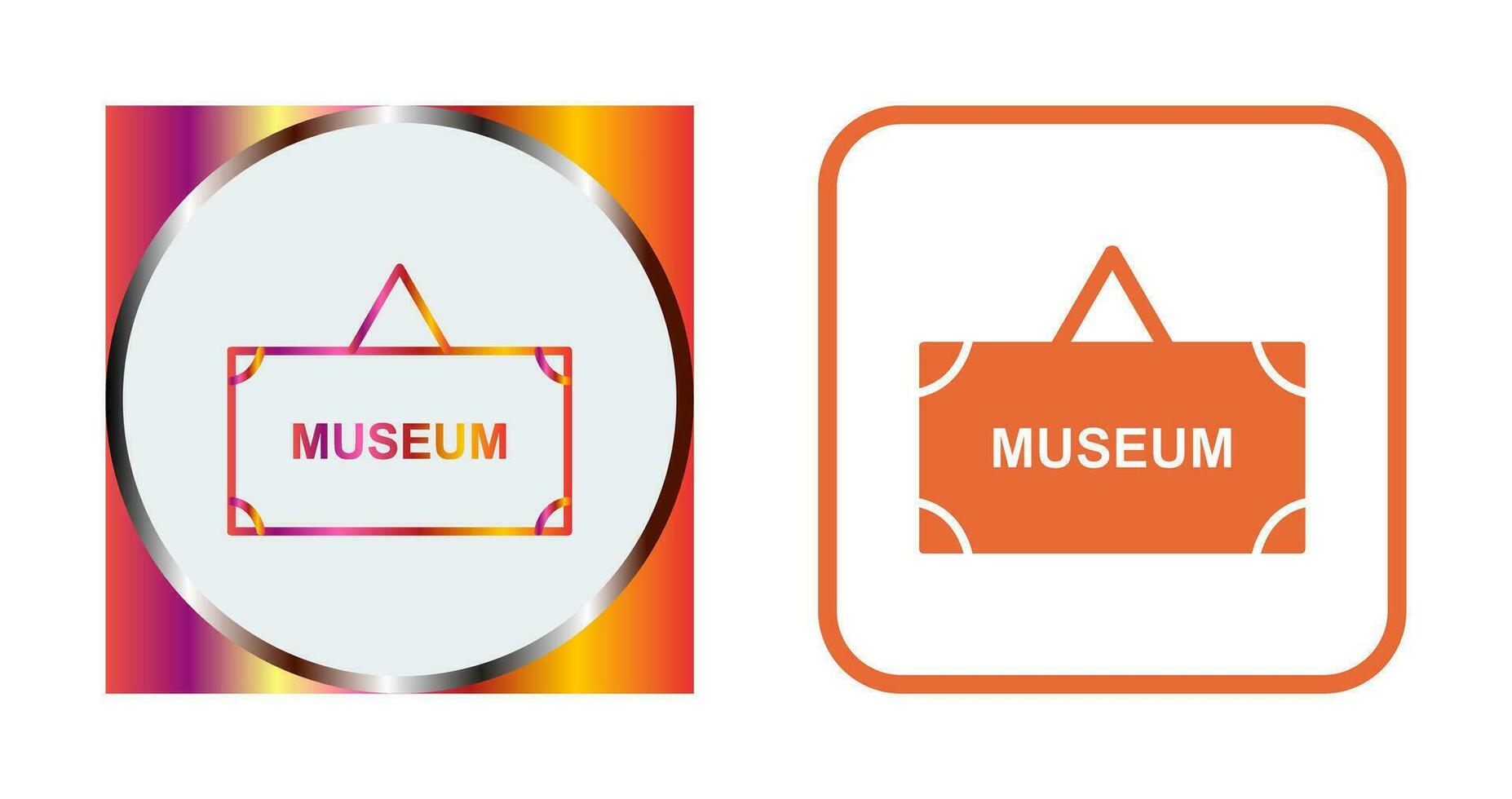 icono de vector de etiqueta de museo