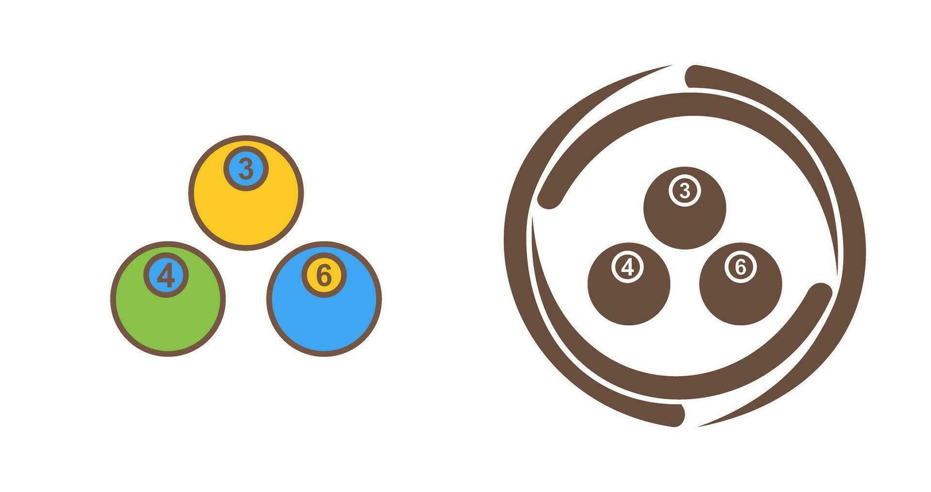Unique Snooker Balls Vector Icon