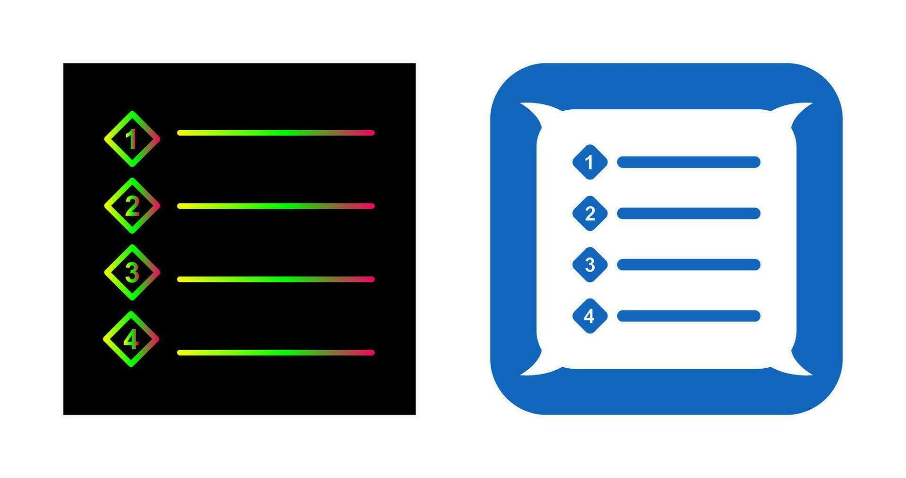 Unique Numbered list Vector Icon