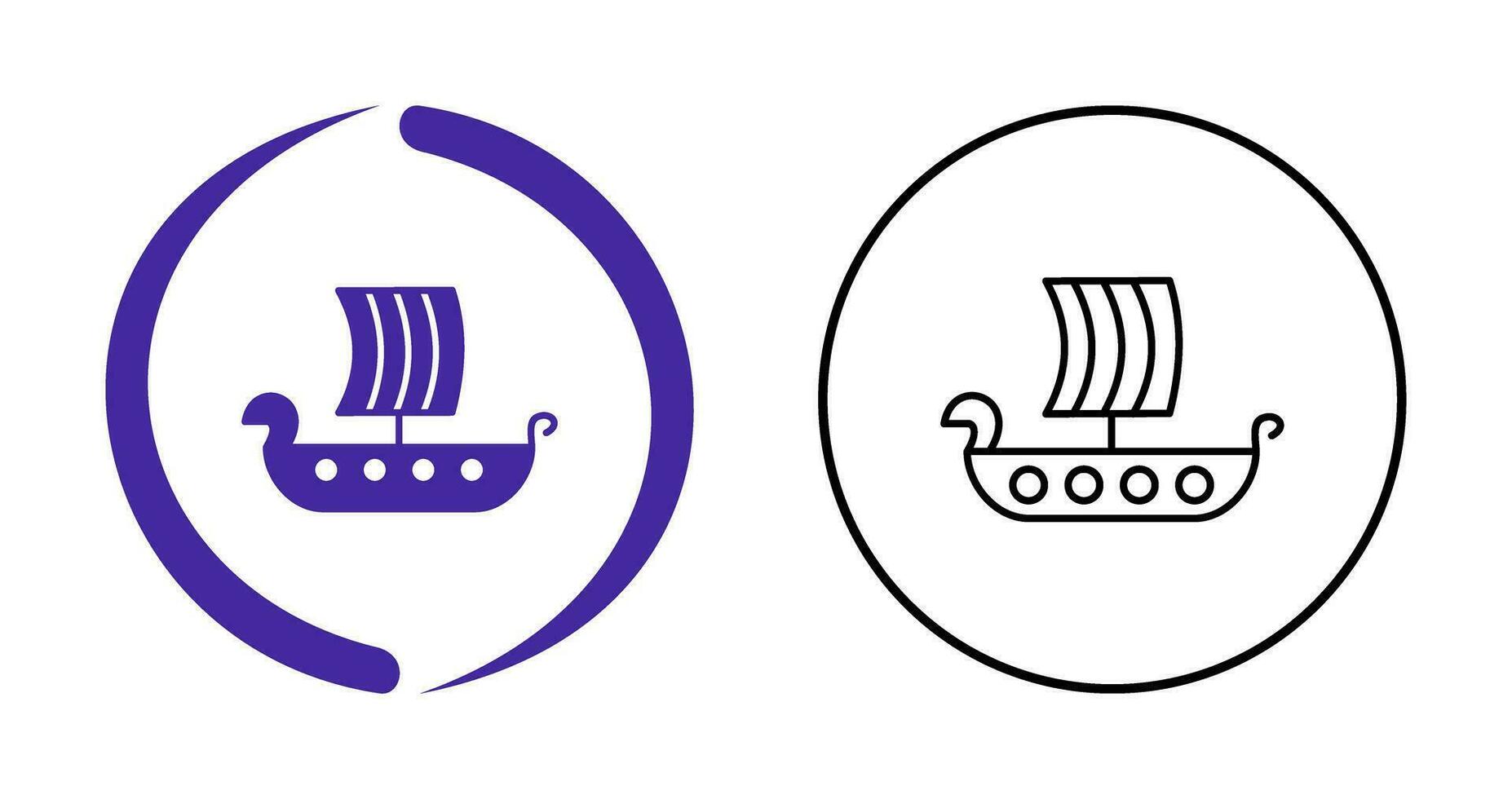 Viking Ship Vector Icon