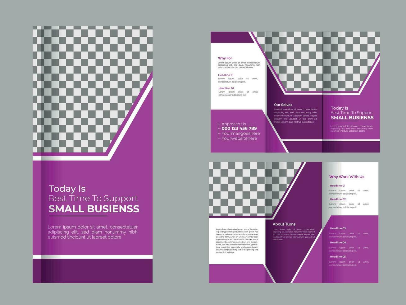 vector trifold brochure template design.