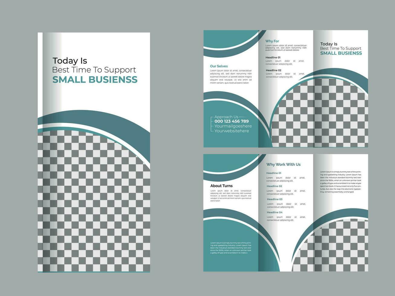 vector trifold brochure template design.