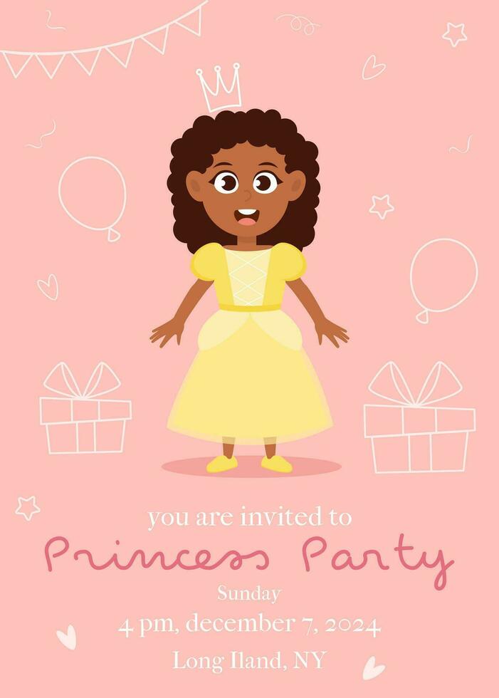 Children birthday party invitation card vector